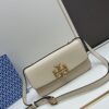 Original Quality [Full Leather Series, New Item with Attention to Details] [Wide Black Version] #TORYBURCH# Eleanor New Tofu Bag