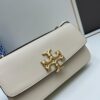Original Quality [Full Leather Series, New Model with Attention to Detail] [Wide Black Version] #TORYBURCH# Eleanor New Tofu Bag