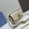 Original Quality [Full Leather Series, New Model with Attention to Detail] [Wide Black Version] #TORYBURCH# Eleanor New Tofu Bag