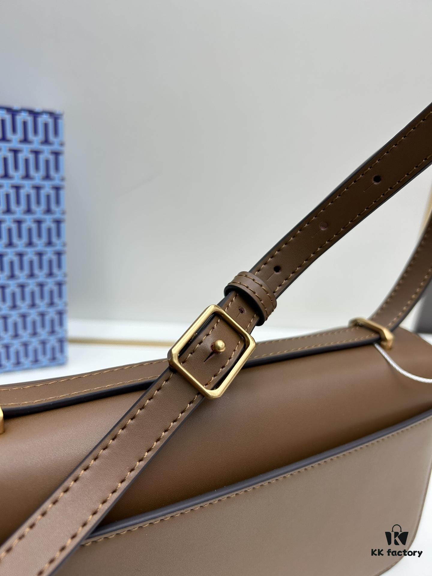 Original Quality [Full Genuine Leather Series, New Arrival with Attention to Details] [Wide Black Version] #TORYBURCH# Eleanor New Style Tofu Bag