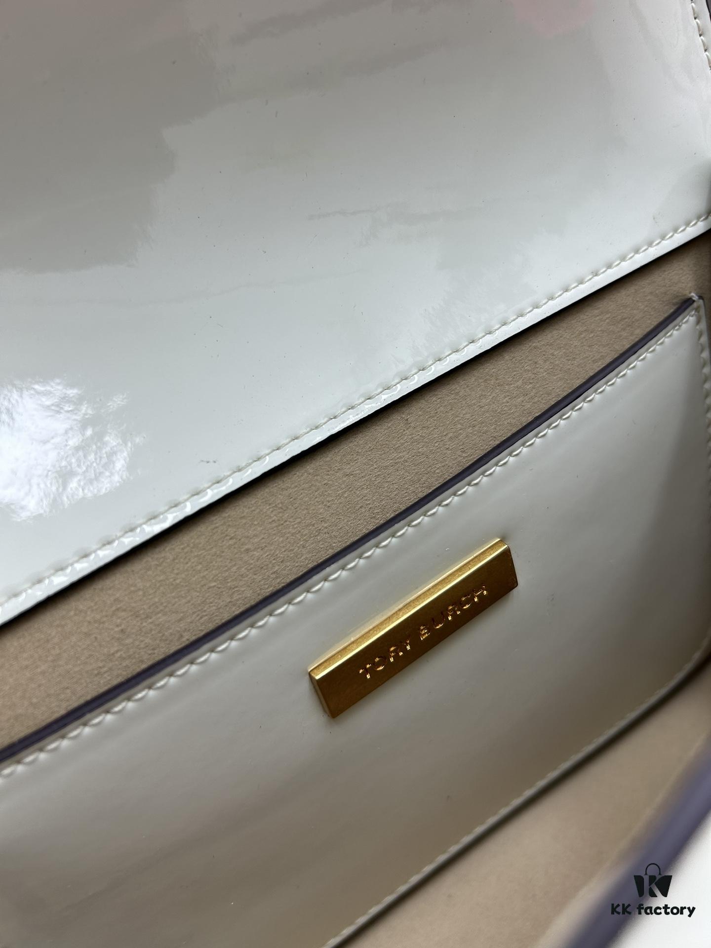 6930b1326e68136f4d9ad74e New Arrival Robinson Series Dual-Use Shoulder Bag by Tory Burch – Sleek Spazzolato Patent Leather Messenger Bag