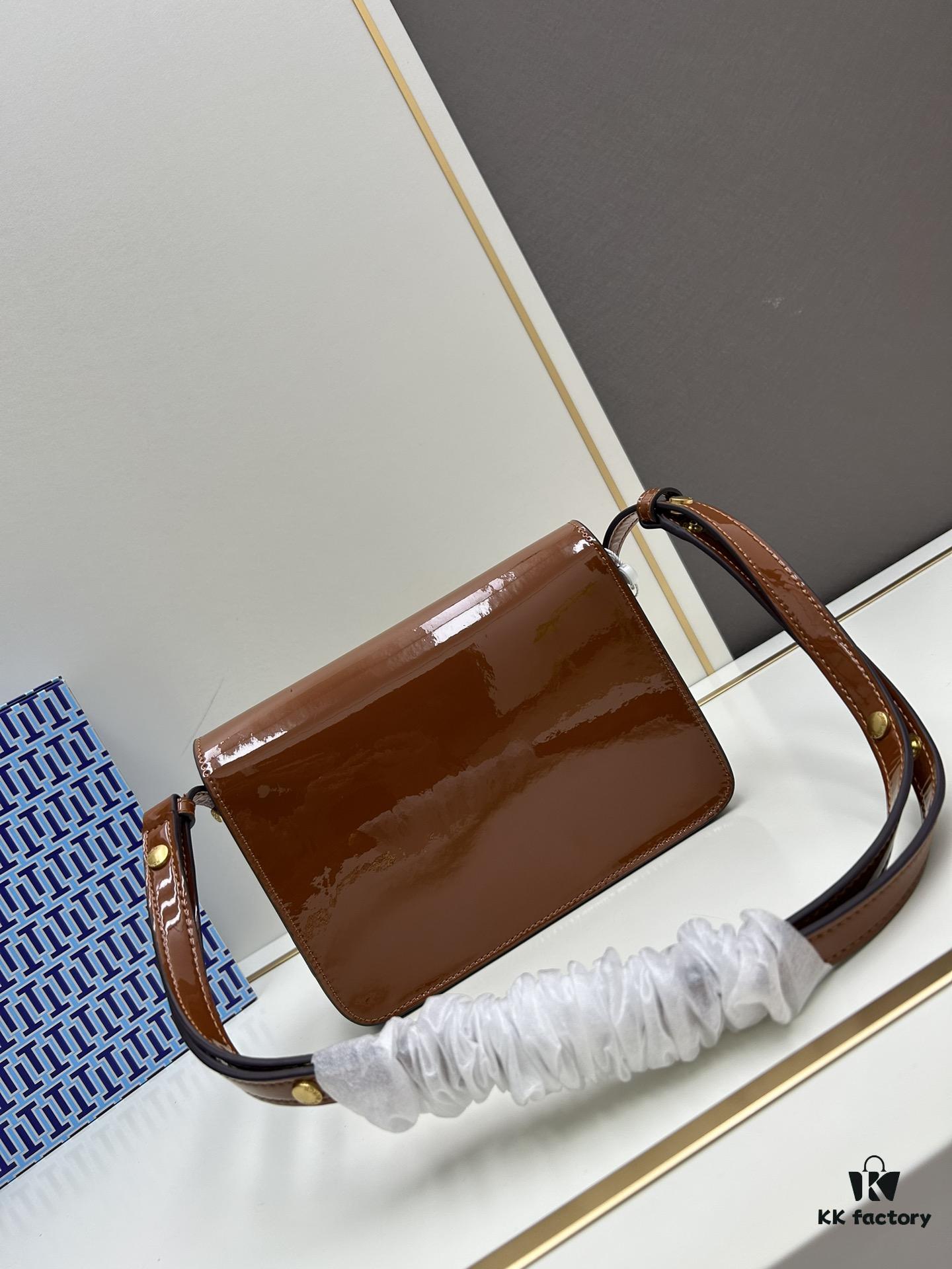 6930b1336e68136f4d9ad750 New Arrival Oil Difference Bag Series – Tory Burch Robinson Messenger Top Handle Bag in Spazzolato Shiny Patent Leather