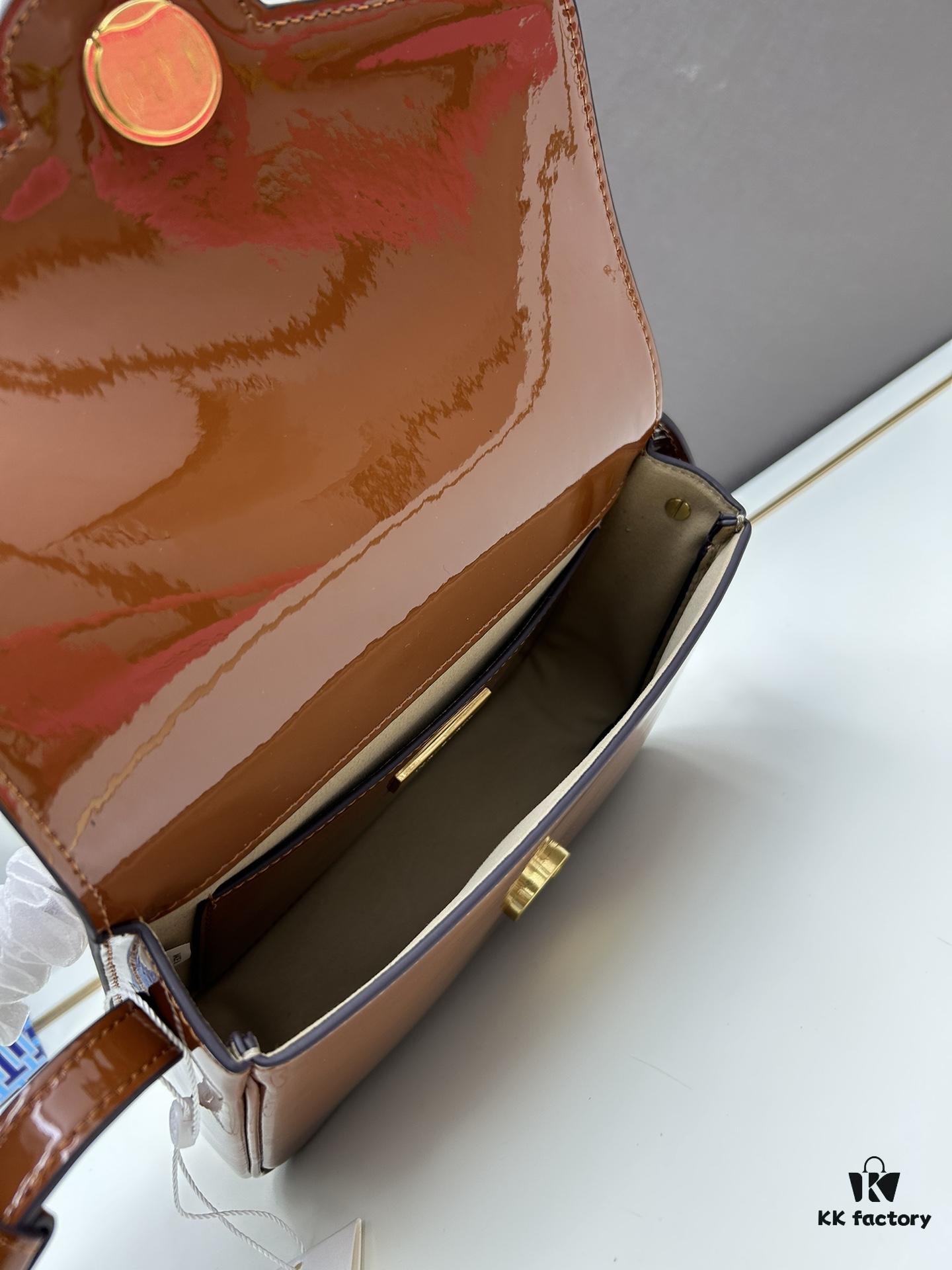 6930b1346e68136f4d9ad753 New Arrival Oil Difference Bag Series – Tory Burch Robinson Messenger Top Handle Bag in Spazzolato Shiny Patent Leather