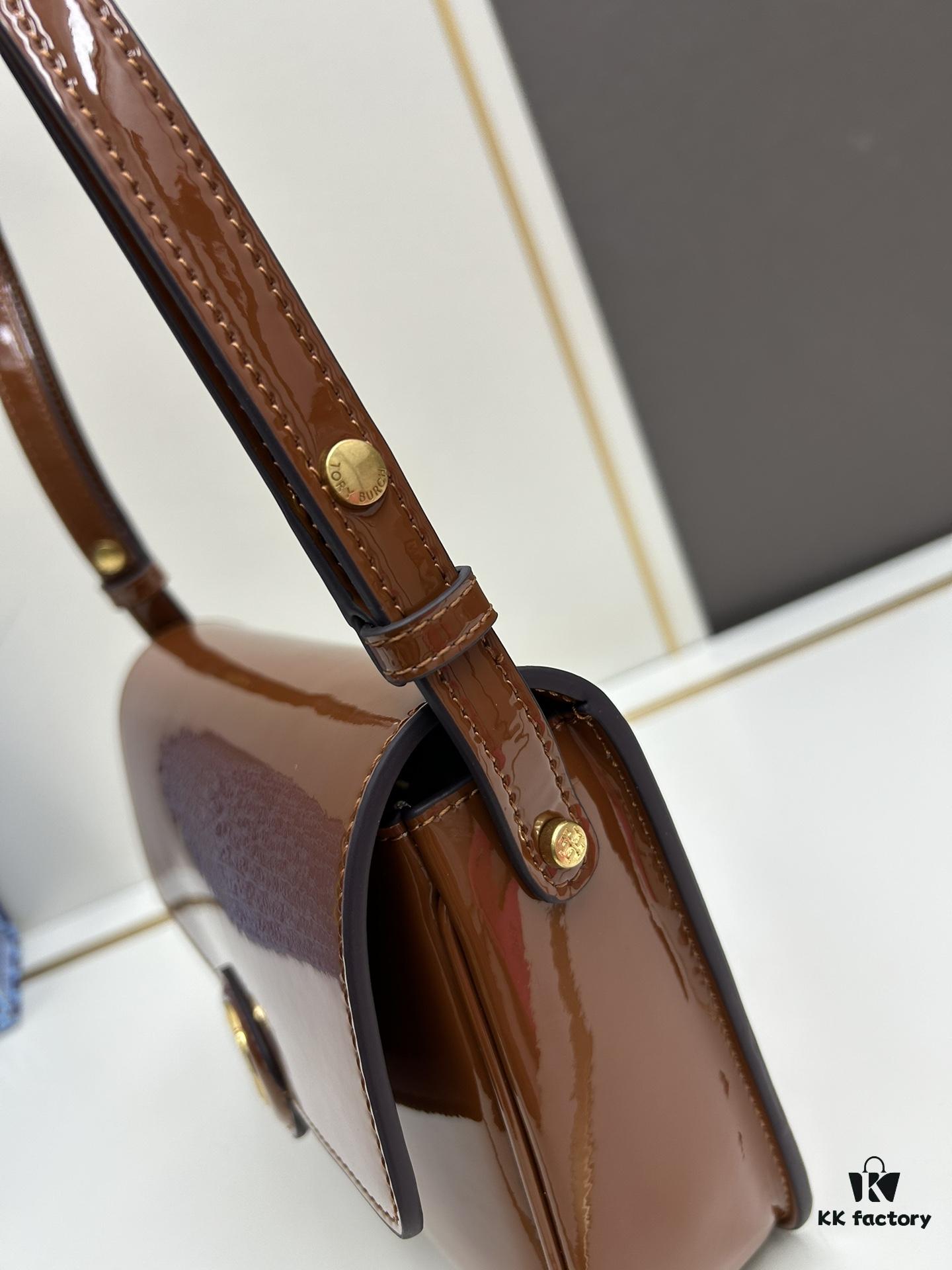 6930b1346e68136f4d9ad754 New Arrival Oil Difference Bag Series – Tory Burch Robinson Messenger Top Handle Bag in Spazzolato Shiny Patent Leather