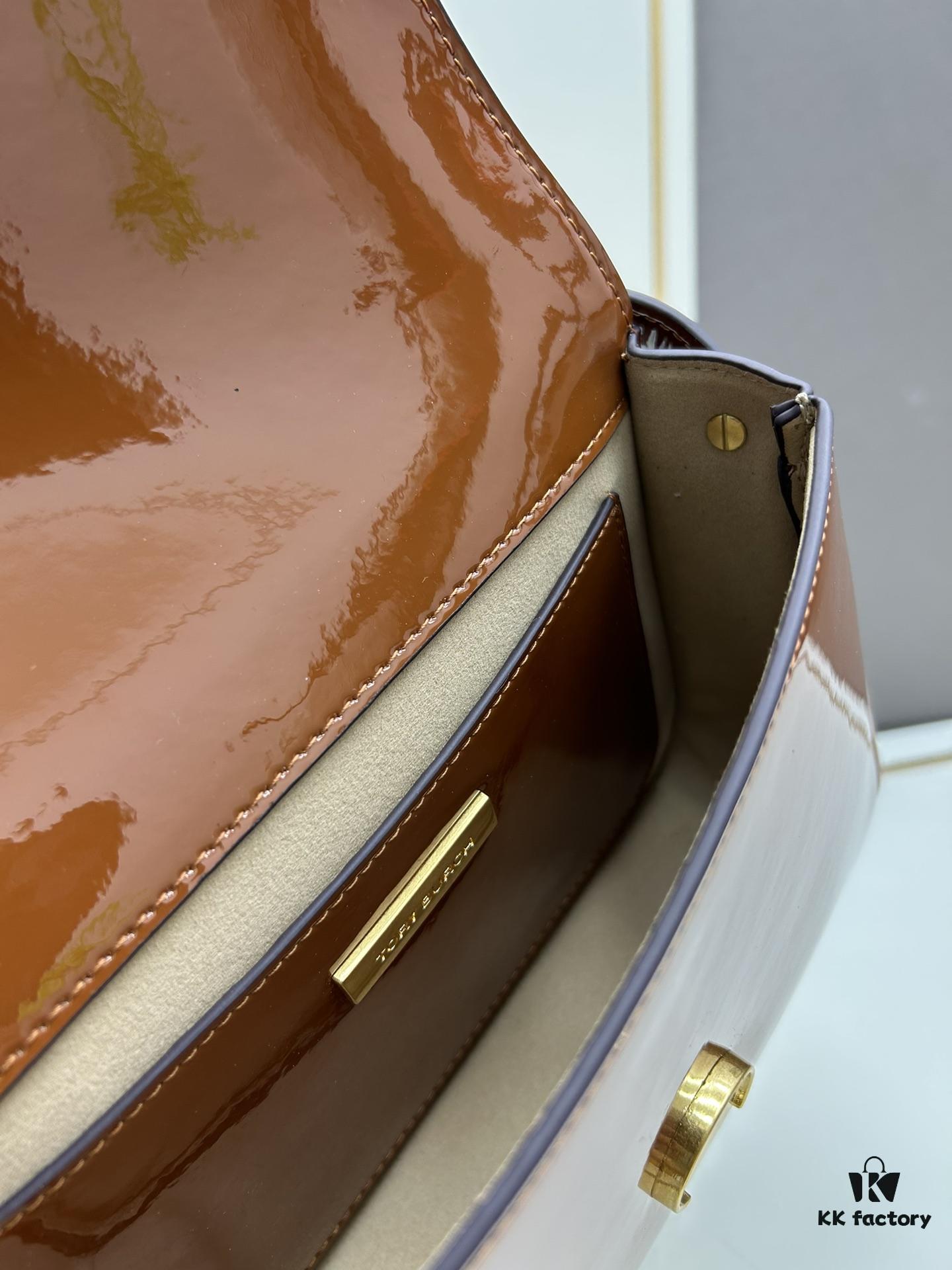 6930b1346e68136f4d9ad755 New Arrival Oil Difference Bag Series – Tory Burch Robinson Messenger Top Handle Bag in Spazzolato Shiny Patent Leather
