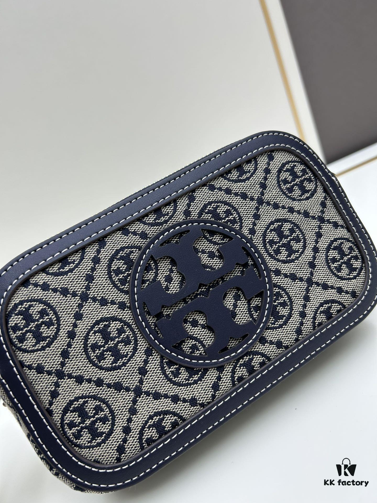 Original Quality [New Item with Attention to Detail] TORY BURCH 2024 Lunar New Year New Camera Bag, (Including Hang Tag, Sticker, Logo Label, Plastic Bag, and Brand Copy Paper) Miller Signature Print Camera Bag with Double Zippers, Size: 19.5 x 11.5 x 6 cm