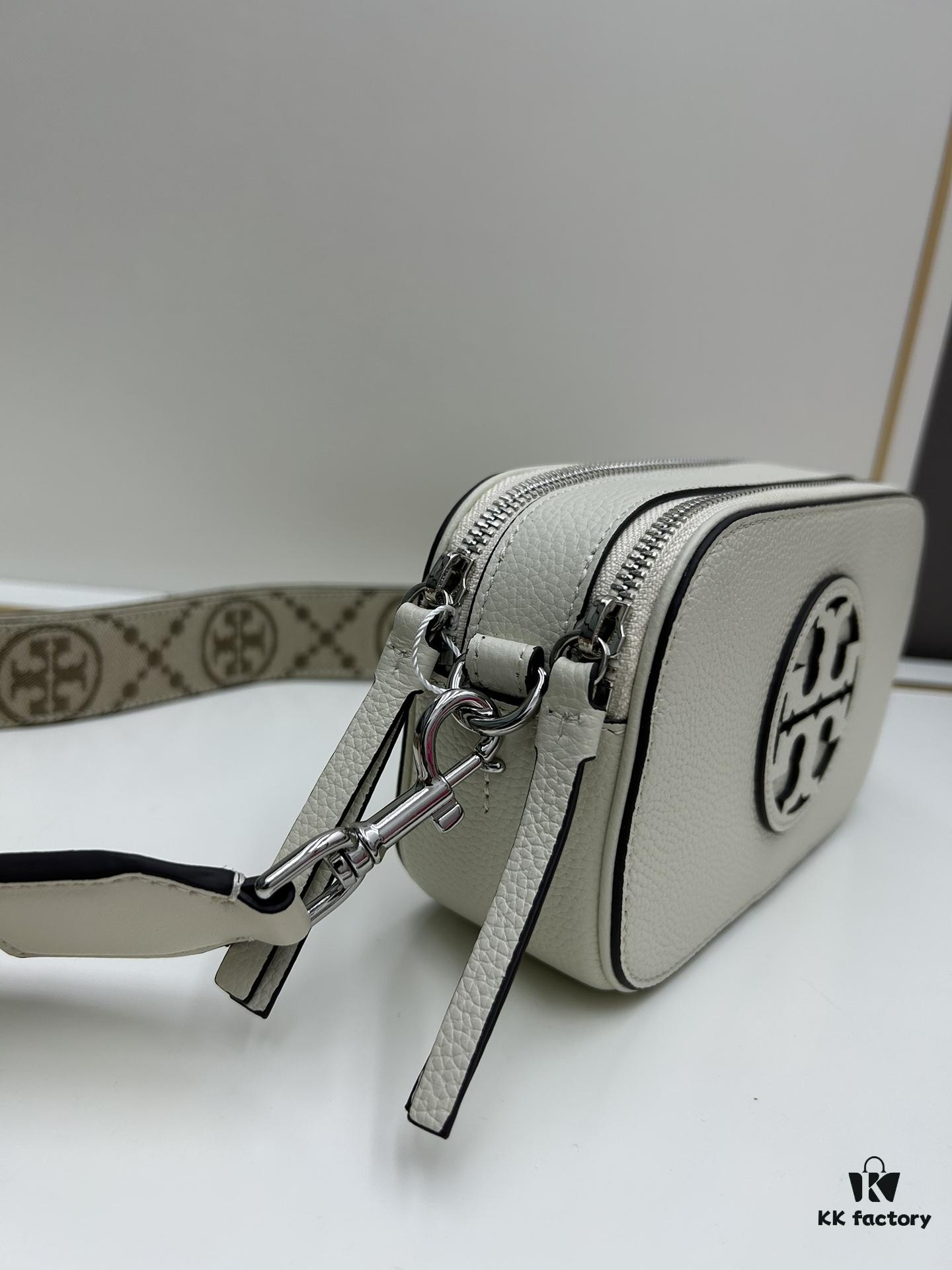 Tory Burch New Genuine Leather Denim Miller Camera Bag, Single Shoulder Crossbody Bag, Original Quality