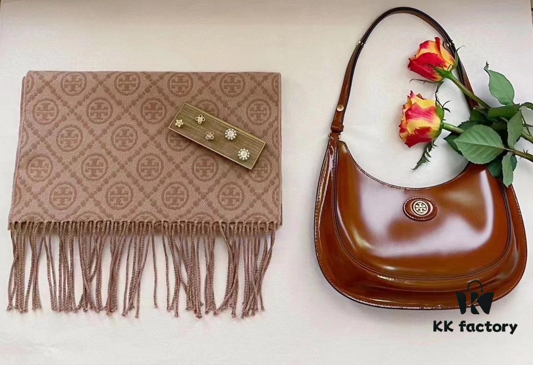 Original Quality [Full Genuine Leather Series, New Arrival with Attention to Detail] TORY BURCH ROBINSON New Crescent Underarm Bag