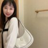 Original Quality [Full Leather Series, New Arrival with Attention to Details] TORY BURCH Robinson New Crescent Underarm Bag Made from Premium Leather