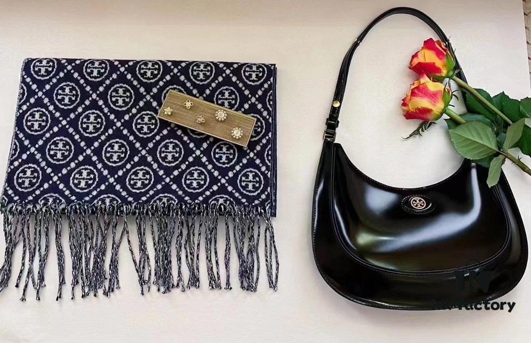 Original Quality [Full Genuine Leather Series, New Arrival with Attention to Detail] TORY BURCH ROBINSON New Crescent Underarm Bag