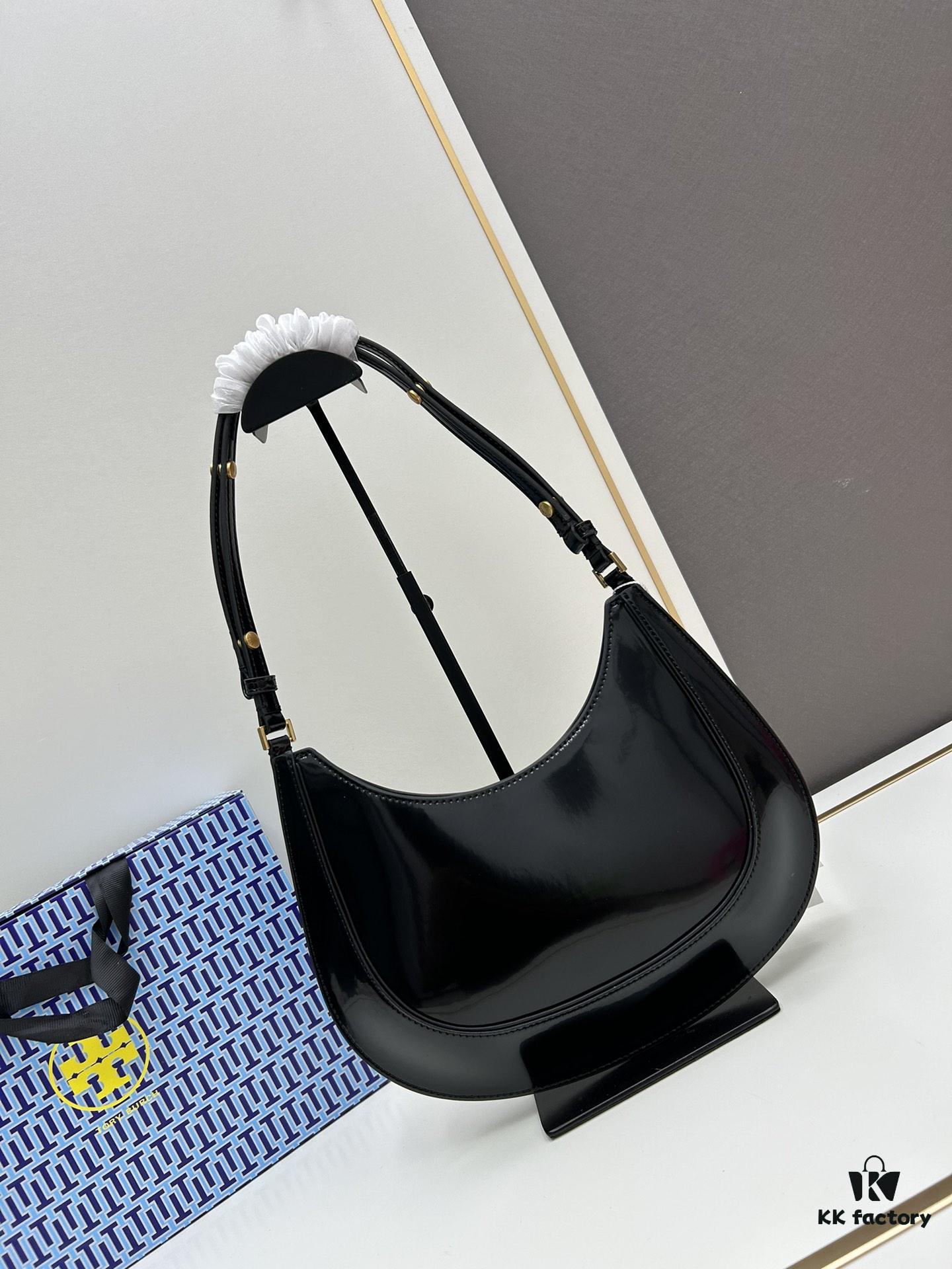 Original Quality [Full Genuine Leather Series, New Arrival with Attention to Details] TORY BURCH ROBINSON New Crescent Shoulder Bag