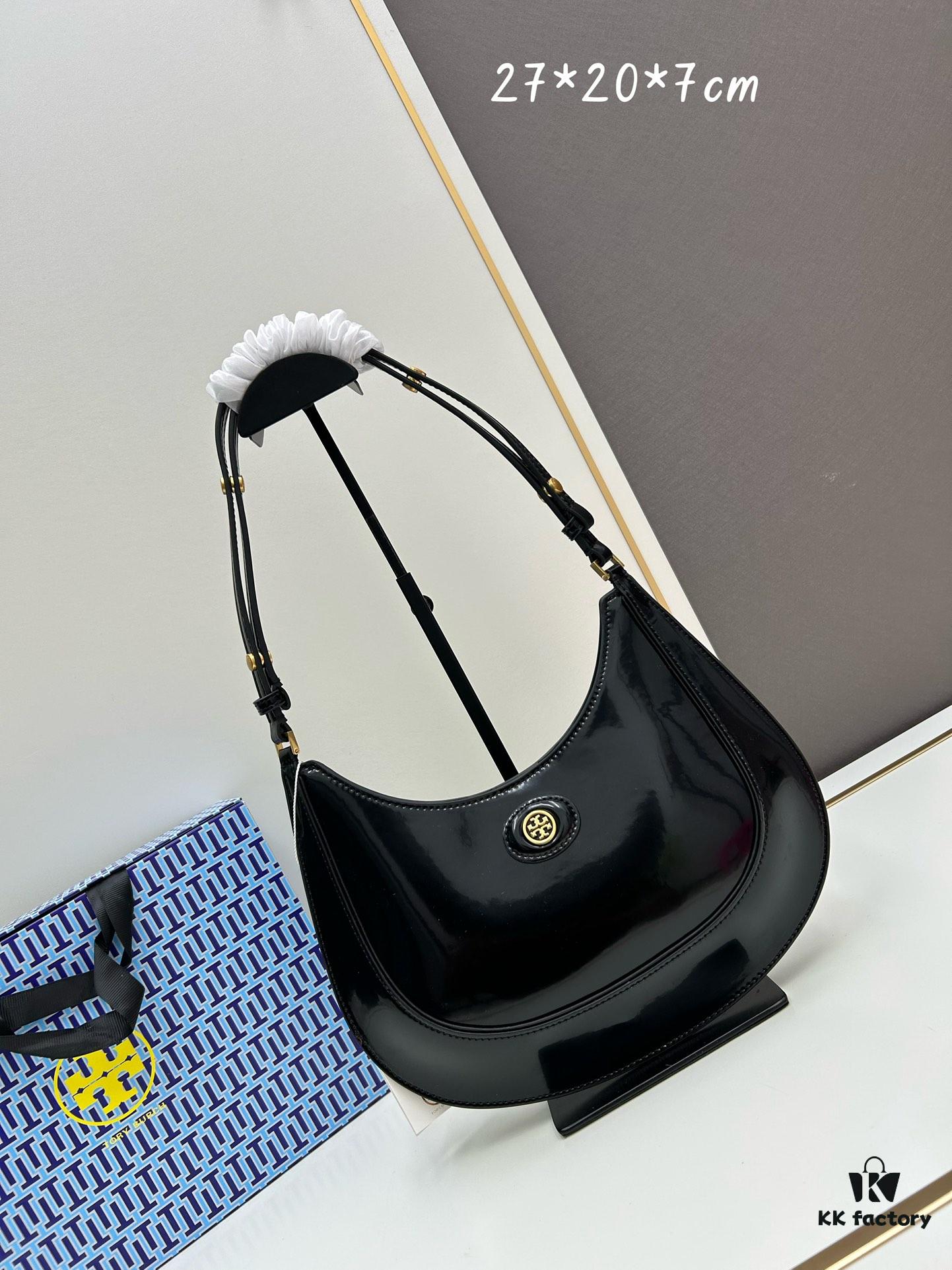 Original Quality [Full Genuine Leather Series, New Arrival with Attention to Details] TORY BURCH ROBINSON New Crescent Shoulder Bag