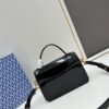 New TORY BURCH Robinson Series Patent Leather Motorcycle Bag – Classic Foldover Handbag with Detachable Strap