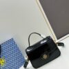 6930b1a26e68136f4d9ad808 New TORY BURCH Robinson Series Patent Leather Biker Bag – Smooth Shiny Finish, Suede Lining, Brass Hardware, Magnetic Snap Closure, Multi-Wear Handle