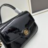 6930b1a36e68136f4d9ad80a New TORY BURCH Robinson Series Patent Leather Biker Bag – Smooth Shiny Finish, Suede Lining, Brass Hardware, Magnetic Snap Closure, Multi-Wear Handle