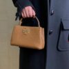 6930b1b46e68136f4d9ad824 Tory Burch Britten Series Mini Tote Bag New Arrival Pebbled Leather Ladies' Shoulder Bag