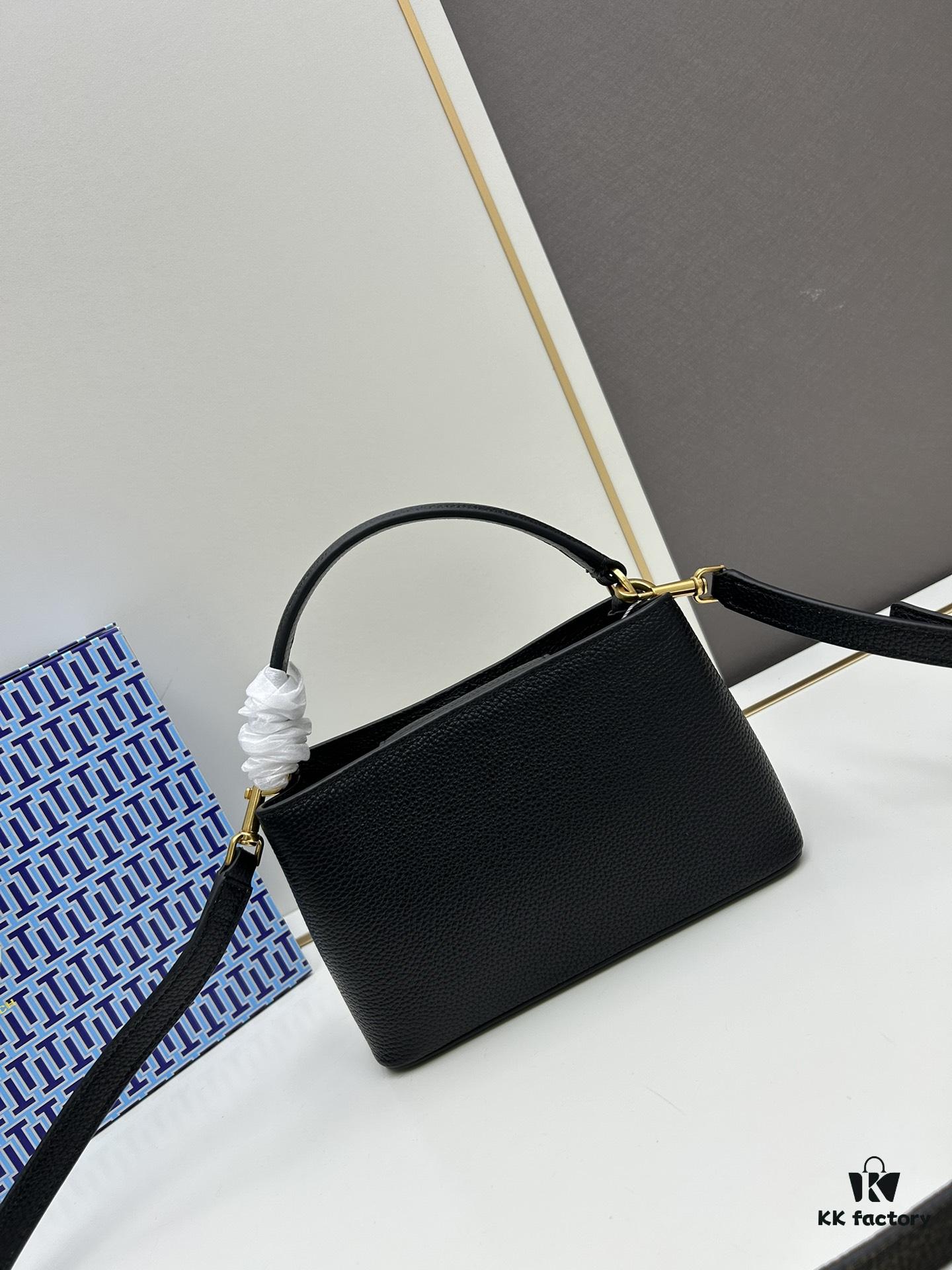 6930b1ba6e68136f4d9ad82d Tory Burch Britten Series Mini Tote Bag New Arrival Pebbled Leather Diana Bag