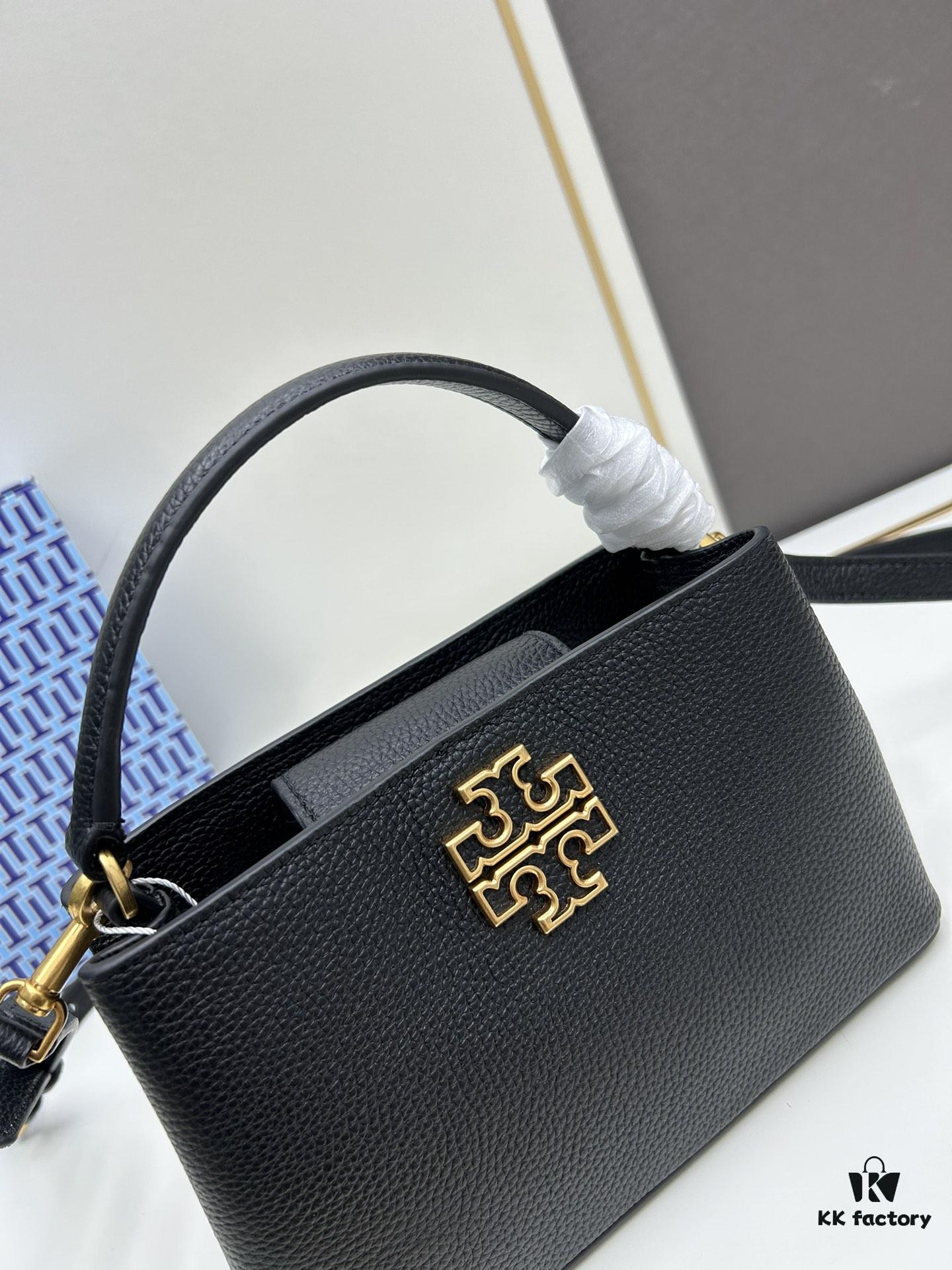 6930b1bb6e68136f4d9ad82e Tory Burch Britten Series Mini Tote Bag New Arrival Pebbled Leather Diana Bag
