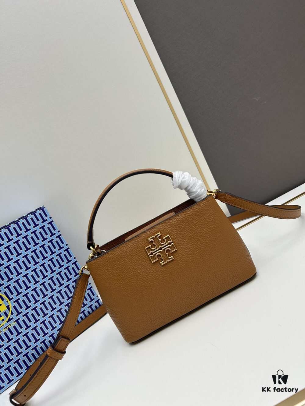 6930b1be6e68136f4d9ad832 Tory Burch Britten Series Mini Tote Bag New Arrival Pebbled Calfskin Luxury Shoulder Bag