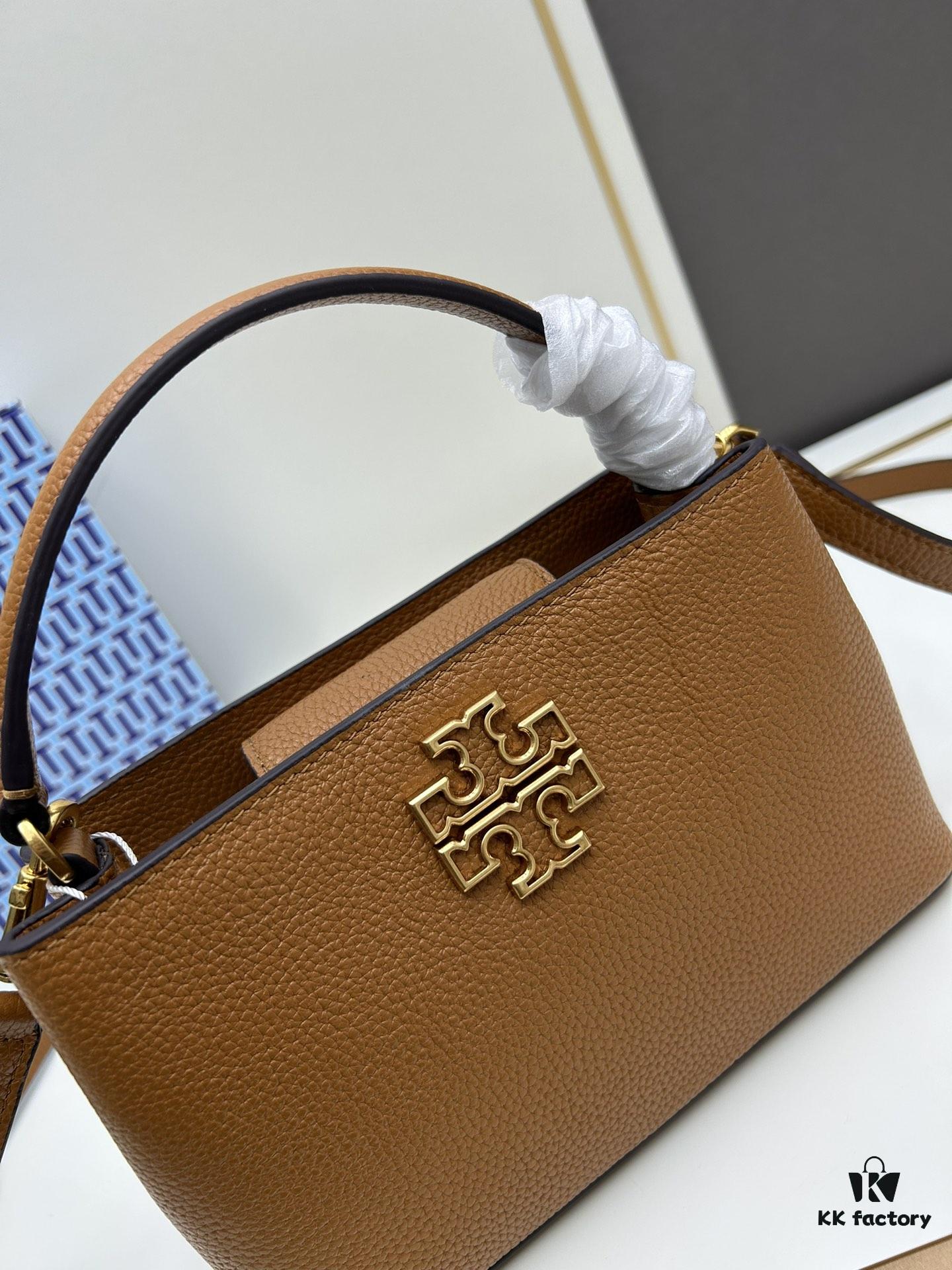 6930b1c06e68136f4d9ad836 Tory Burch Britten Series Mini Tote Bag New Arrival Pebbled Calfskin Luxury Shoulder Bag