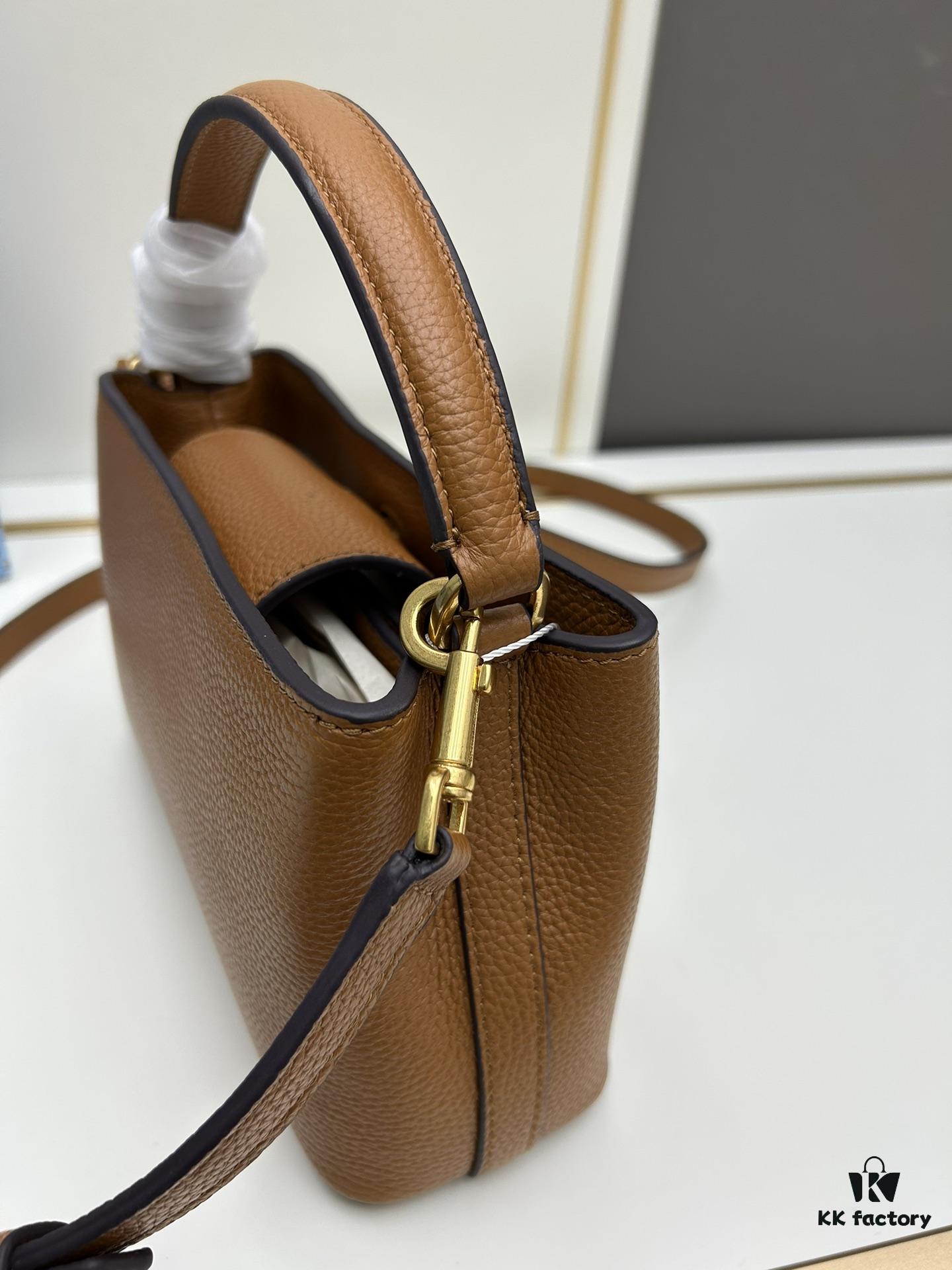6930b1c06e68136f4d9ad838 Tory Burch Britten Series Mini Tote Bag New Arrival Pebbled Calfskin Luxury Shoulder Bag
