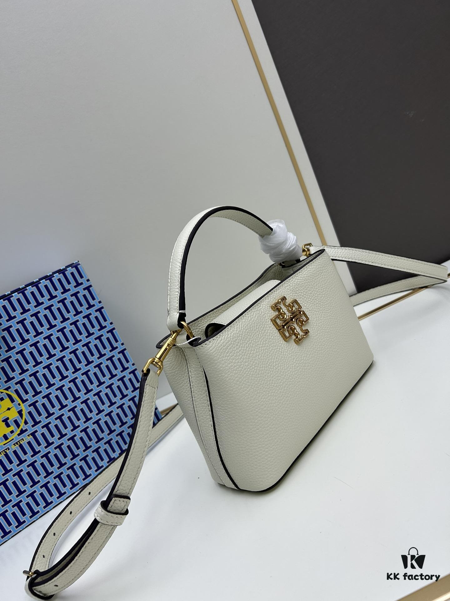 6930b1c46e68136f4d9ad83b Tory Burch Britten Series Mini Tote Bag New Arrival Pebbled Leather Diana Bag