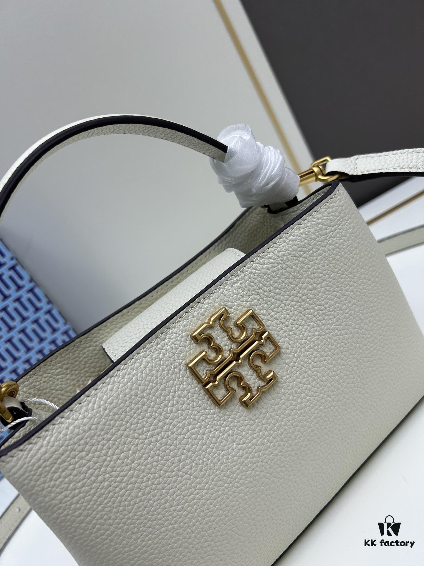 6930b1c56e68136f4d9ad83f Tory Burch Britten Series Mini Tote Bag New Arrival Pebbled Leather Diana Bag