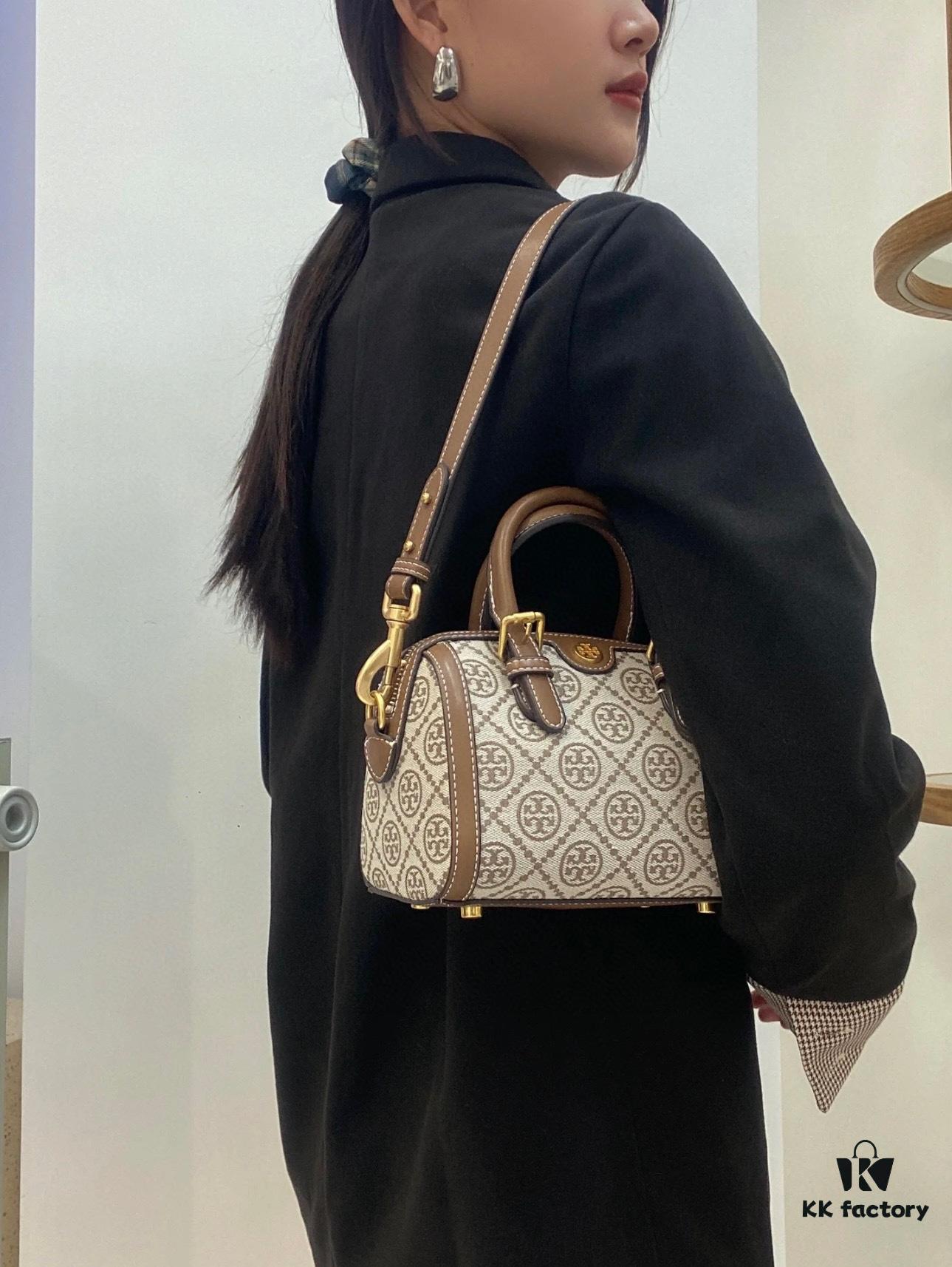 Small [New Arrival Attention to Detail] TORY BURCH T Monogram Mini Jacquard Barrel Bag
