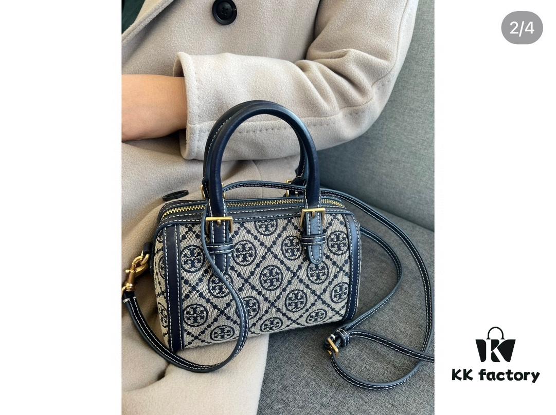 Small [New Arrival Attention to Detail] TORY BURCH T Monogram Mini Jacquard Barrel Bag