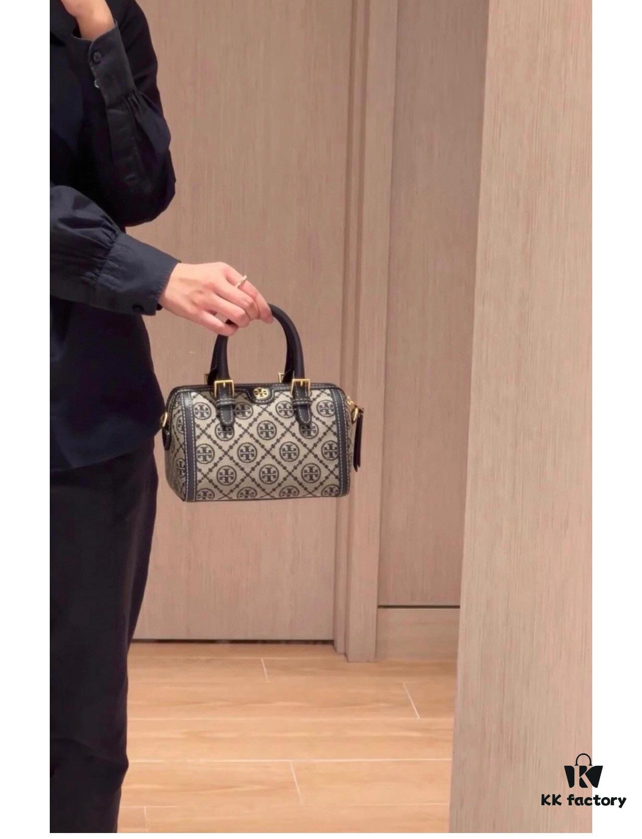 Small [New Arrival Attention to Detail] TORY BURCH T Monogram Mini Jacquard Barrel Bag