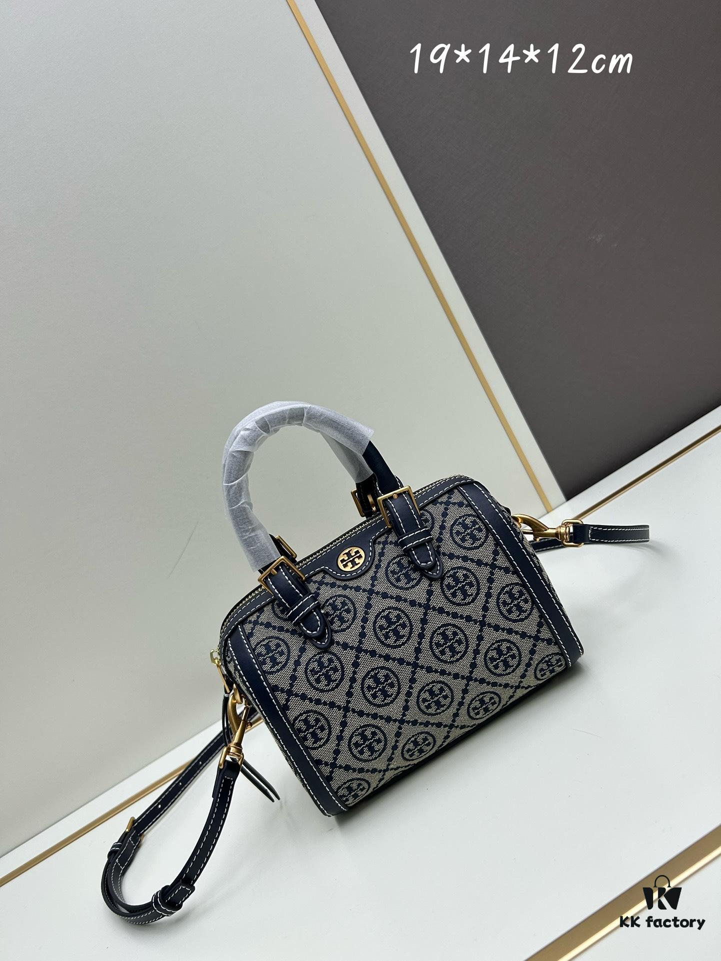 Small [New Arrival Attention to Detail] TORY BURCH T Monogram Mini Jacquard Barrel Bag
