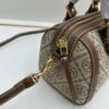 Small [New Arrival, Attention to Detail] TORY BURCH T Monogram Mini Jacquard Barrel Bag in Hazel Brown
