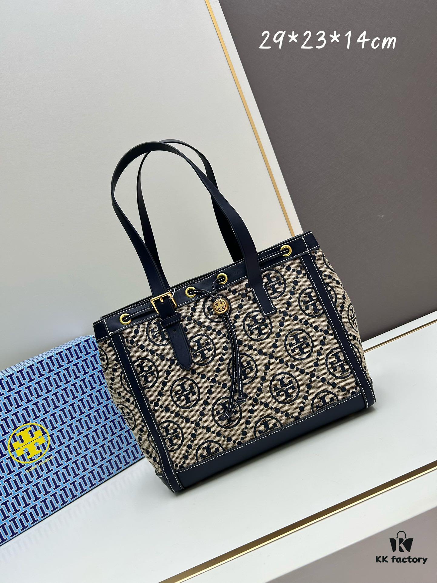 6930b1e46e68136f4d9ad872 New Arrival Attention to Detail: Tory Burch T-Monogram Tote Bag, Featuring the Classic Monogram Pattern