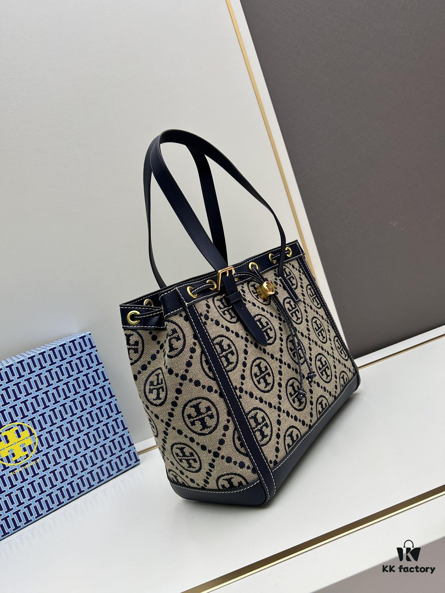 6930b1e46e68136f4d9ad874 New Arrival Attention to Detail: Tory Burch T-Monogram Tote Bag, Featuring the Classic Monogram Pattern