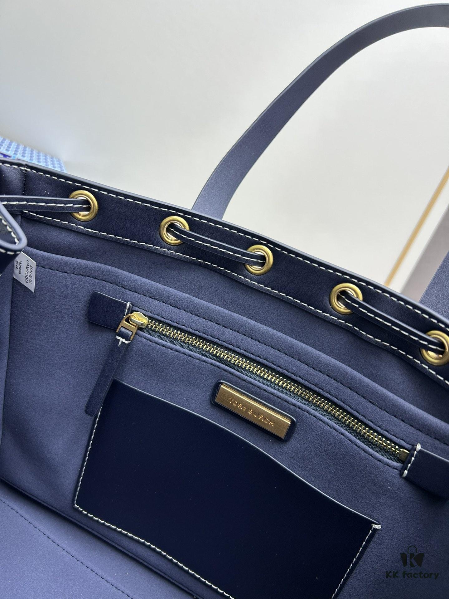 6930b1e66e68136f4d9ad878 New Arrival Attention to Detail: Tory Burch T-Monogram Tote Bag, Featuring the Classic Monogram Pattern