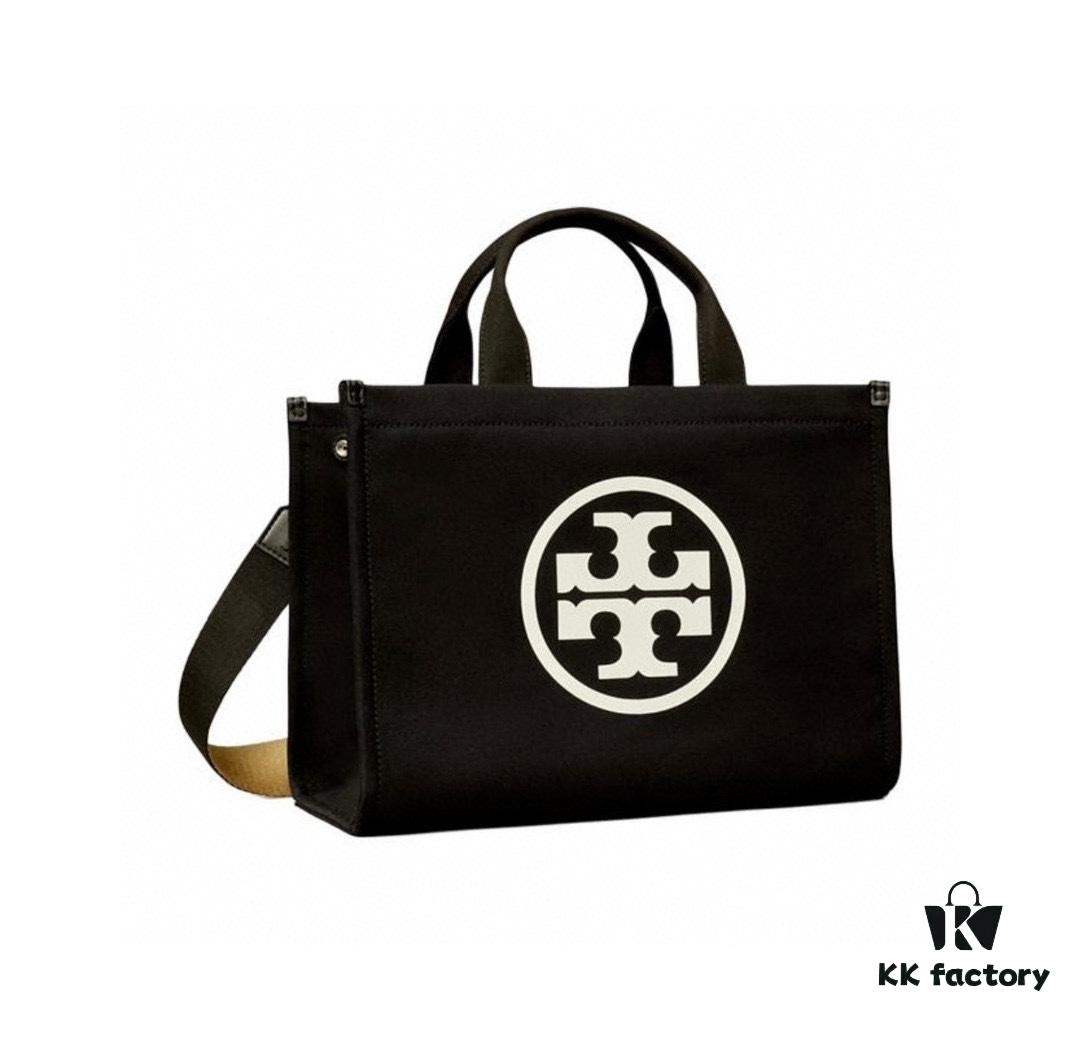 6930b1ee6e68136f4d9ad884 TORY BURCH Ella Canvas Collection - New Arrival with Attention to Detail, Printed Logo Zip Closure Tote Bag