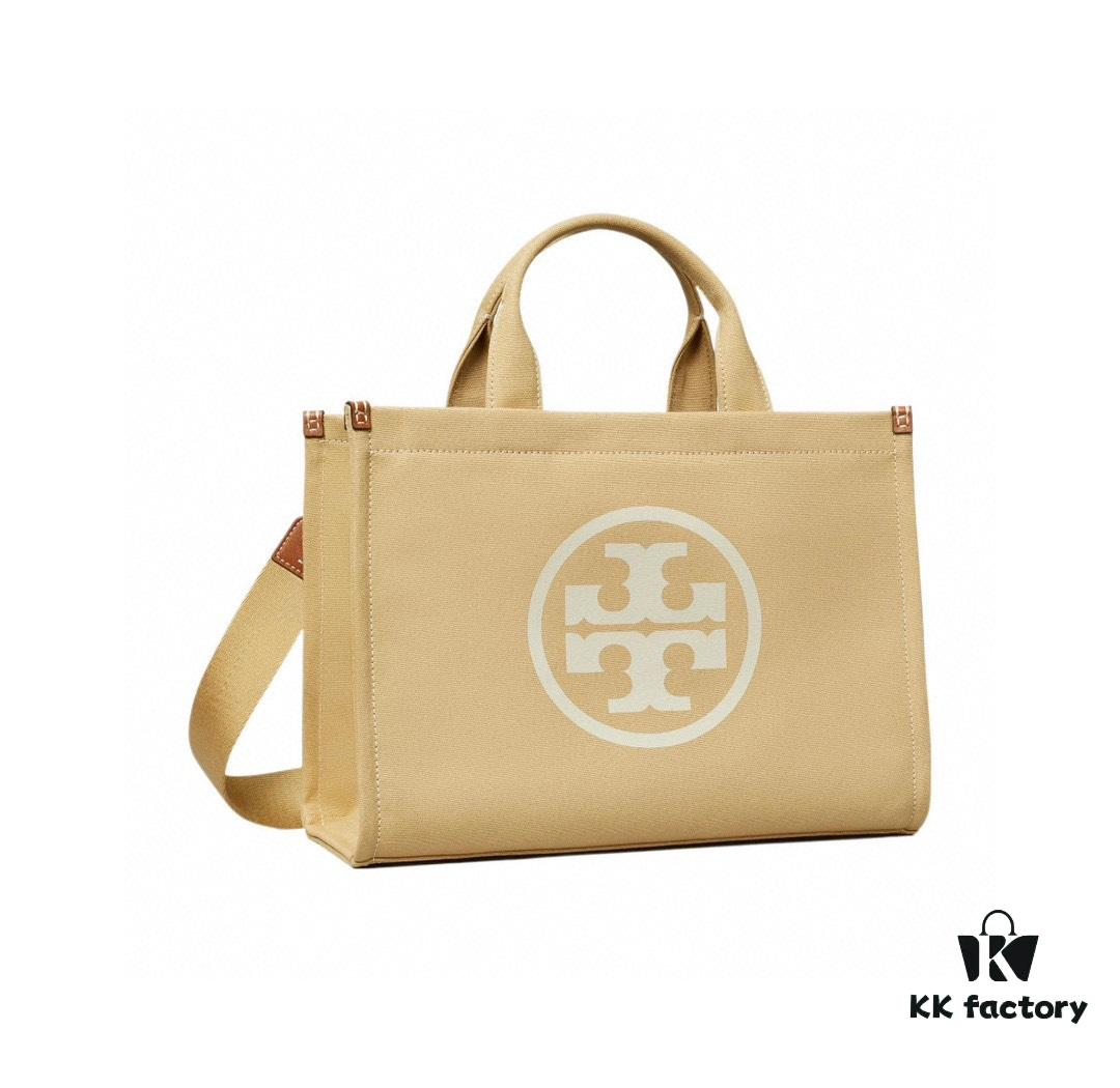 6930b1ef6e68136f4d9ad885 TORY BURCH Ella Canvas Collection - New Arrival with Attention to Detail, Printed Logo Zip Closure Tote Bag