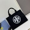 6930b1f16e68136f4d9ad88a TORY BURCH Ella Printed Logo Zip Closure Canvas Tote Bag for Women – Lightweight Cotton Canvas, Stylish and Versatile