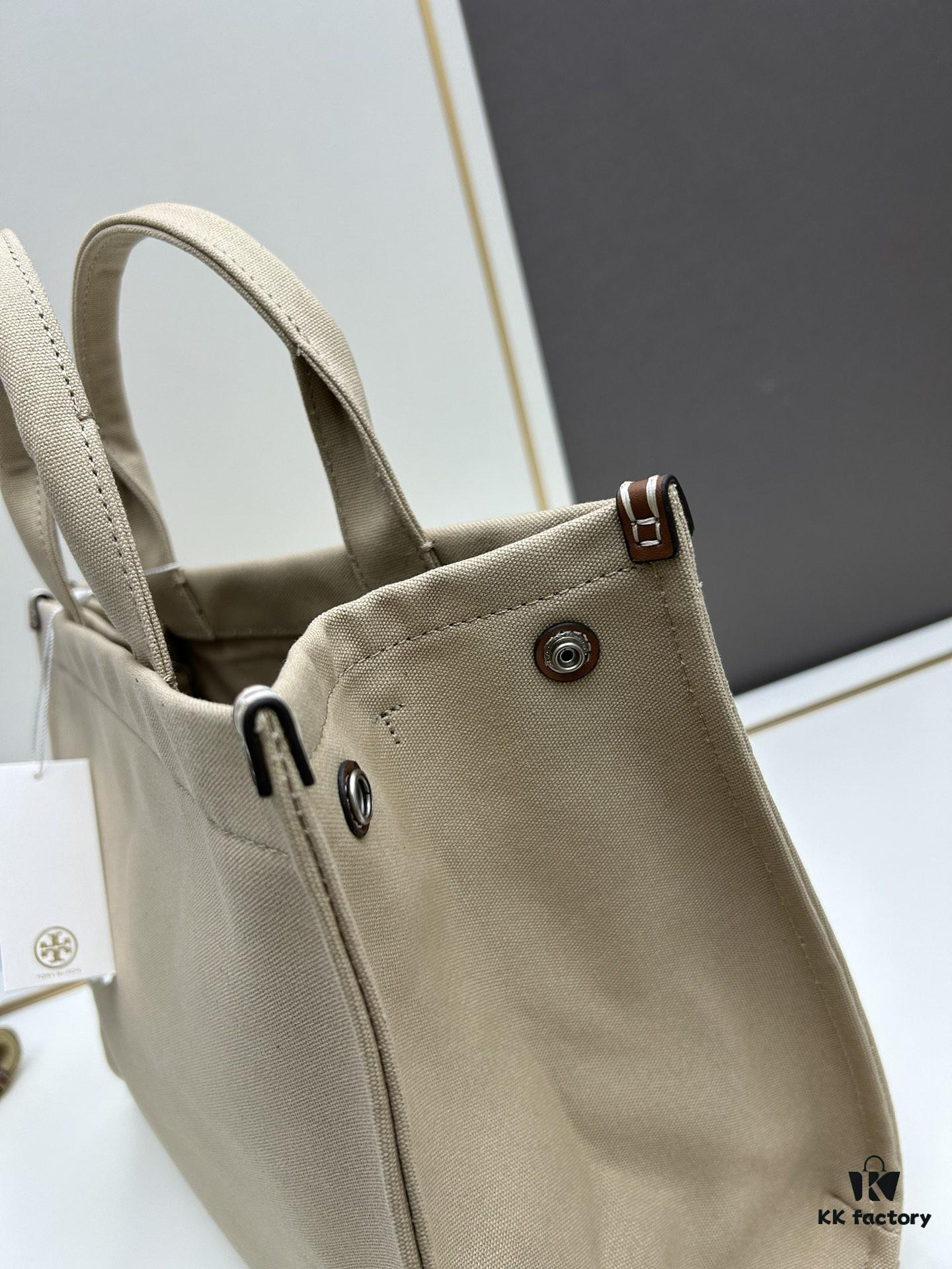 6930b1fc6e68136f4d9ad89c TORY BURCH Ella Canvas Tote Bag with Printed Logo, Zip Closure, Women's Shoulder Handbag from the Canvas Collection
