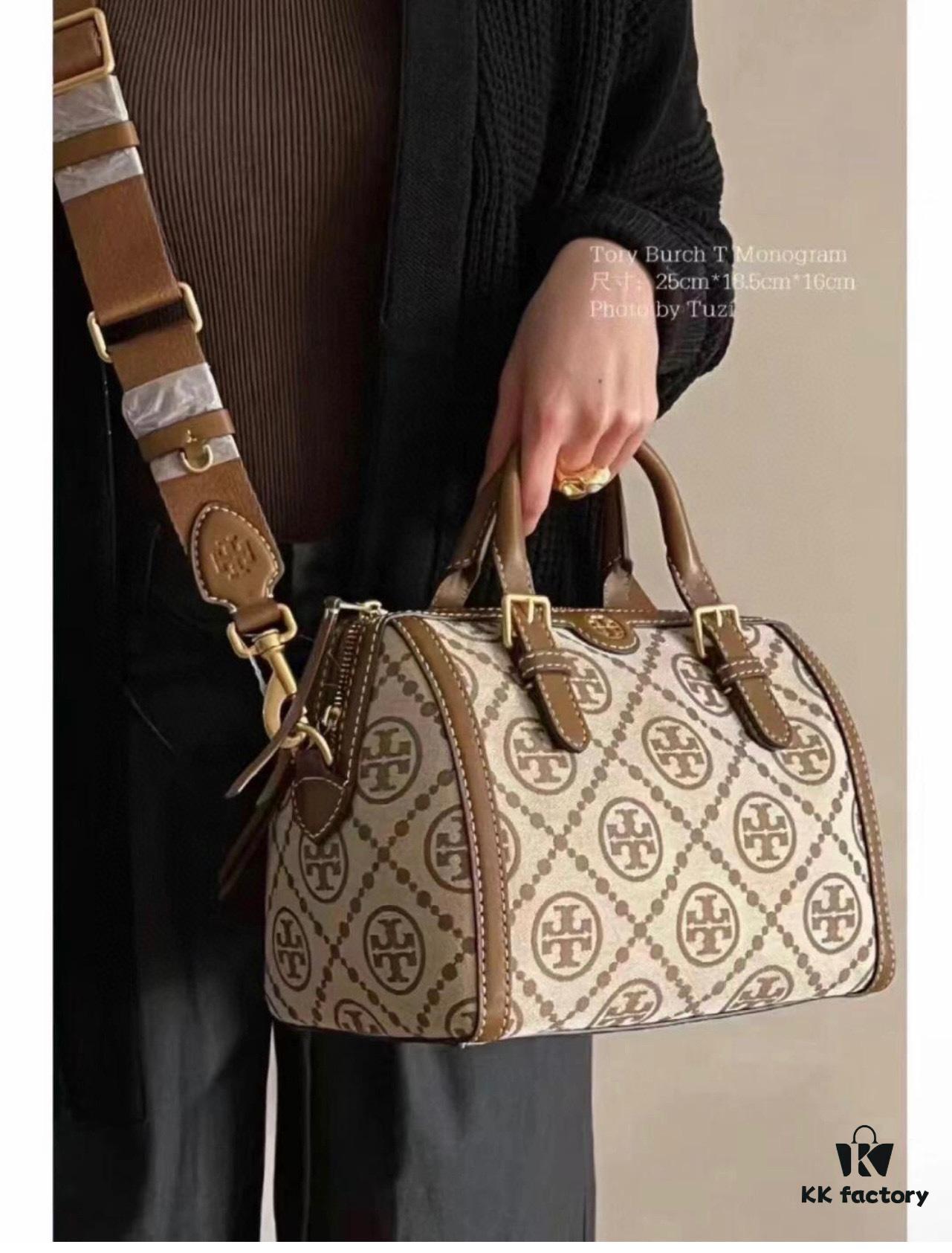Large [New Arrival Attention to Detail] TORY BURCH T Monogram Mini Jacquard Barrel Bag