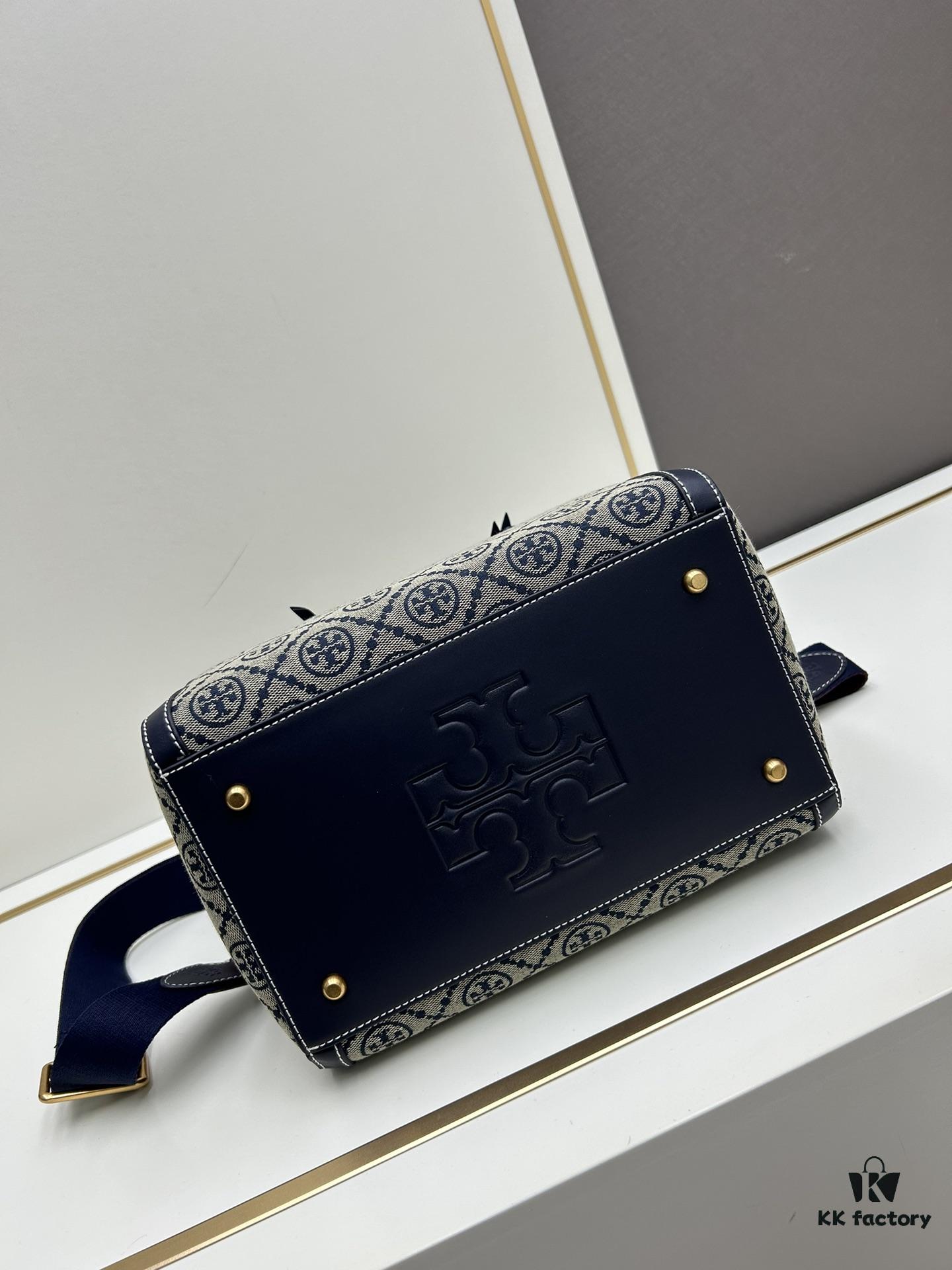 Large [New Arrival Attention to Detail] TORY BURCH T Monogram Mini Jacquard Barrel Bag