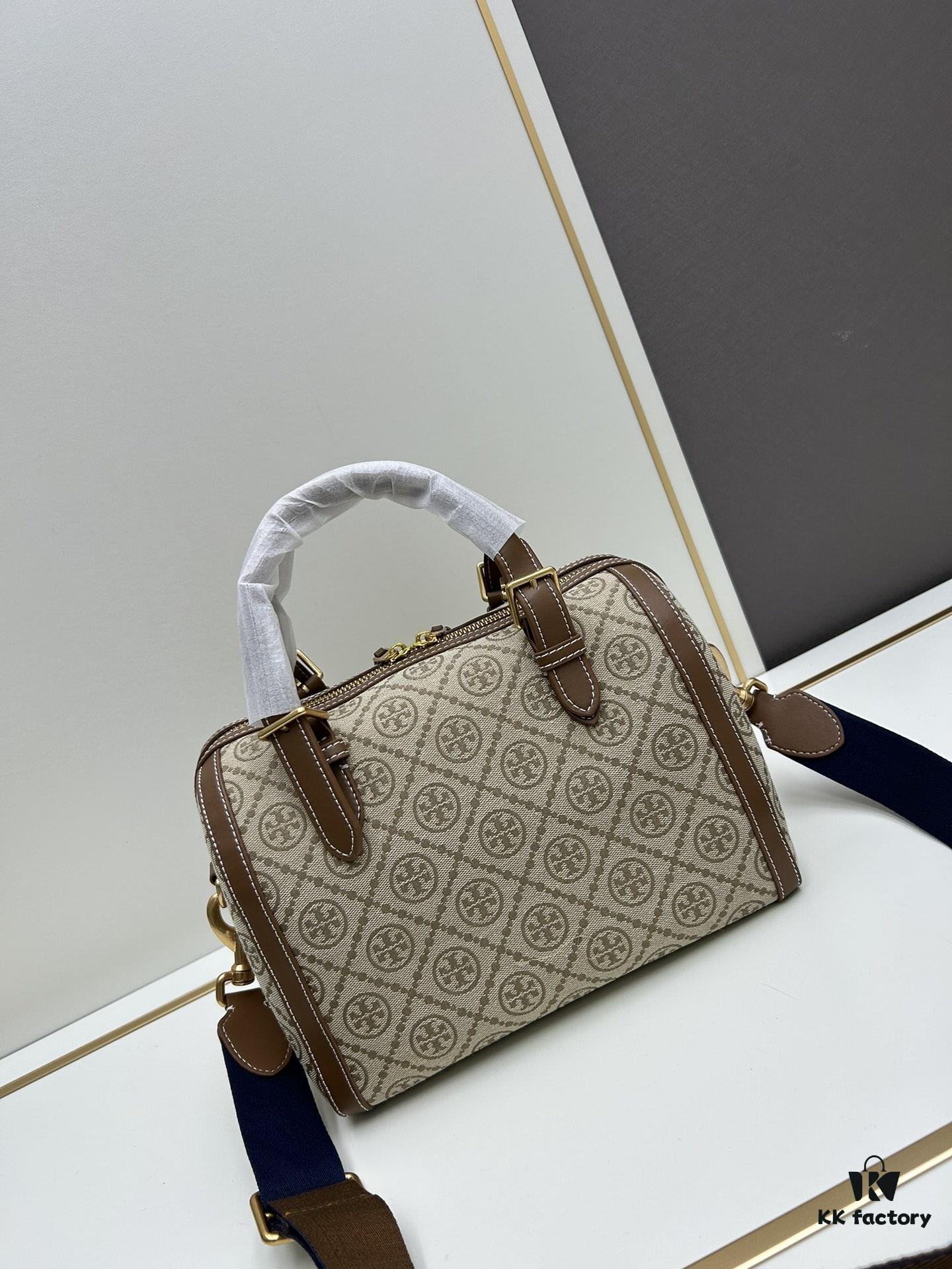 Large Size [New Arrival Attention to Detail] TORY BURCH T Monogram Mini Jacquard Barrel Bag