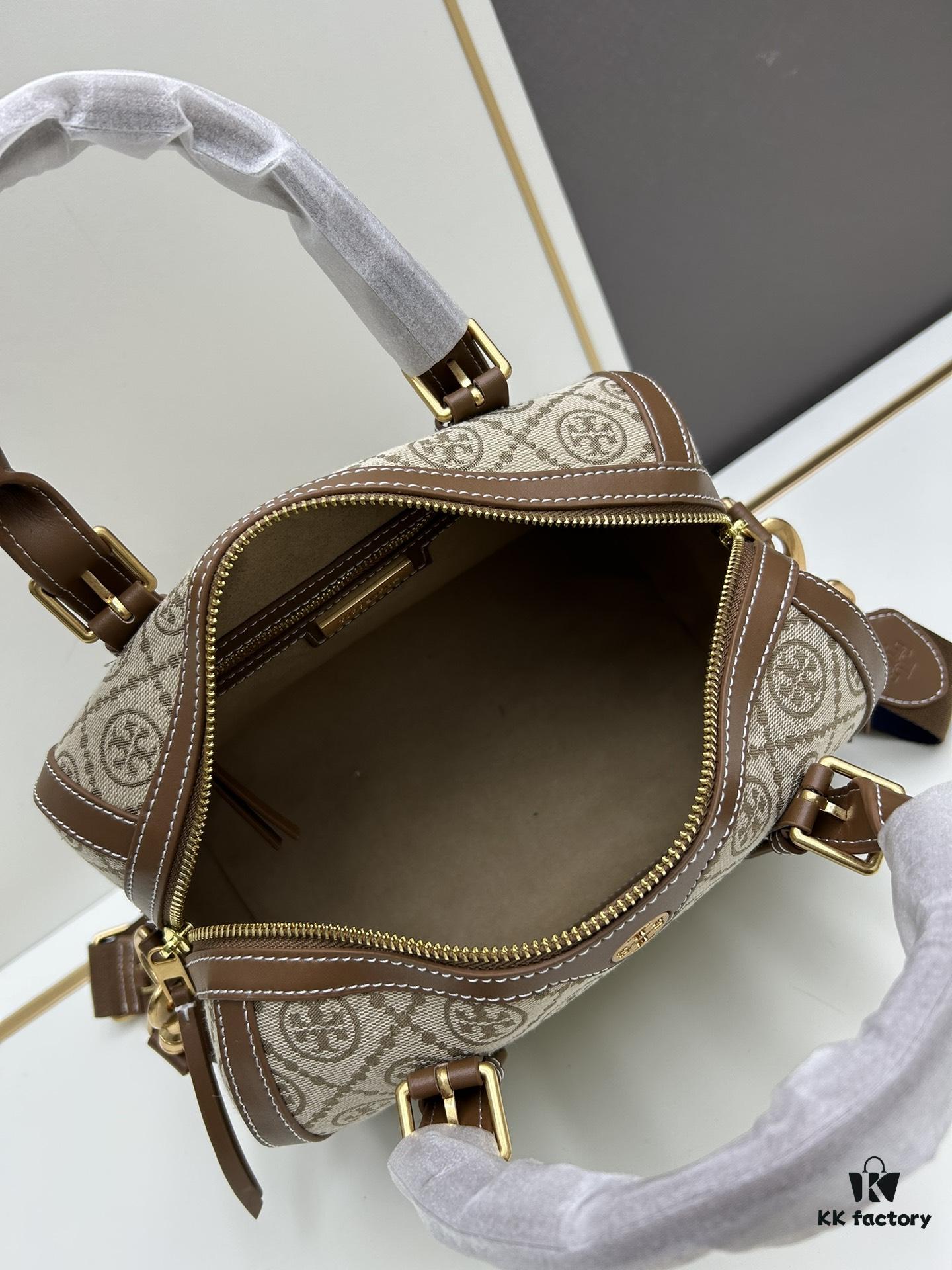 Large Size [New Arrival Attention to Detail] TORY BURCH T Monogram Mini Jacquard Barrel Bag