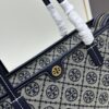 6930b21a6e68136f4d9ad8cc Tory Burch Small Monogram Tote Bag with Signature Double-T Logo in Woven Jacquard Fabric