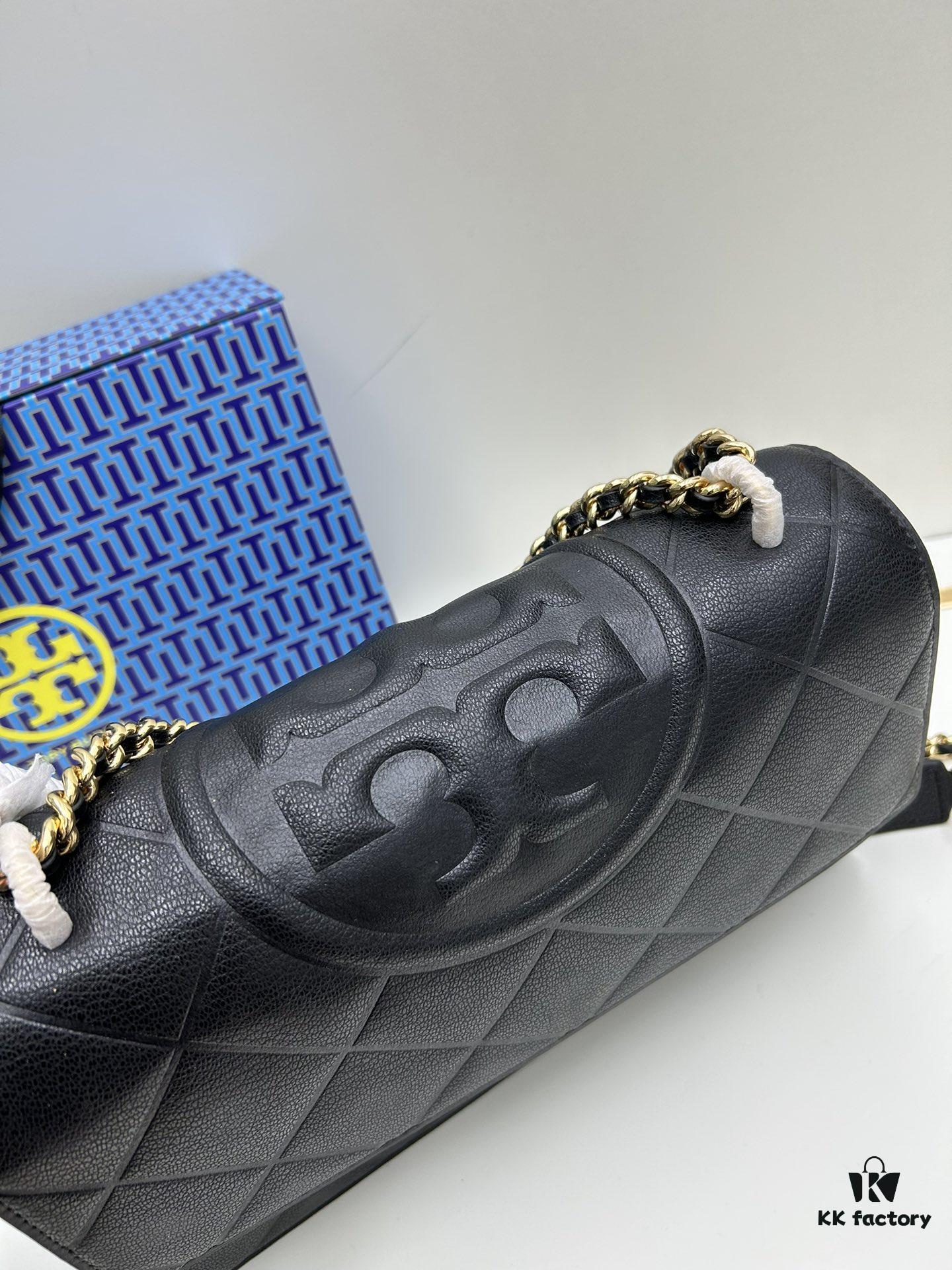 6930b2206e68136f4d9ad8d6 Large Size Authentic Quality New TORY BURCH Miller Peony Bag Made of Full Grain Calfskin Leather with Signature Gold-Tone Double-T Logo