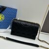 6930b2296e68136f4d9ad8e5 TORY BURCH Miller Leather Accordion Bag - Genuine Calfskin with Logo Detail