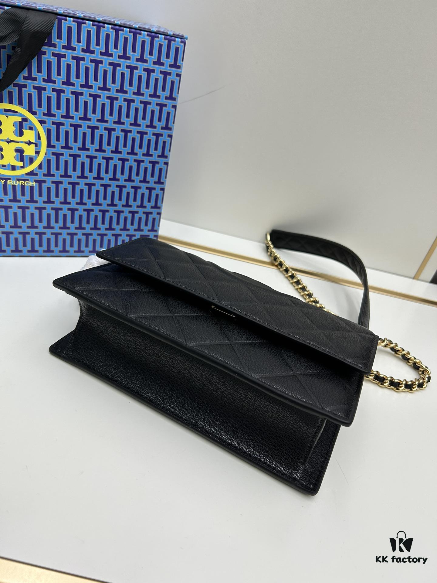 6930b22b6e68136f4d9ad8e9 TORY BURCH Miller Leather Accordion Bag - Genuine Calfskin with Logo Detail