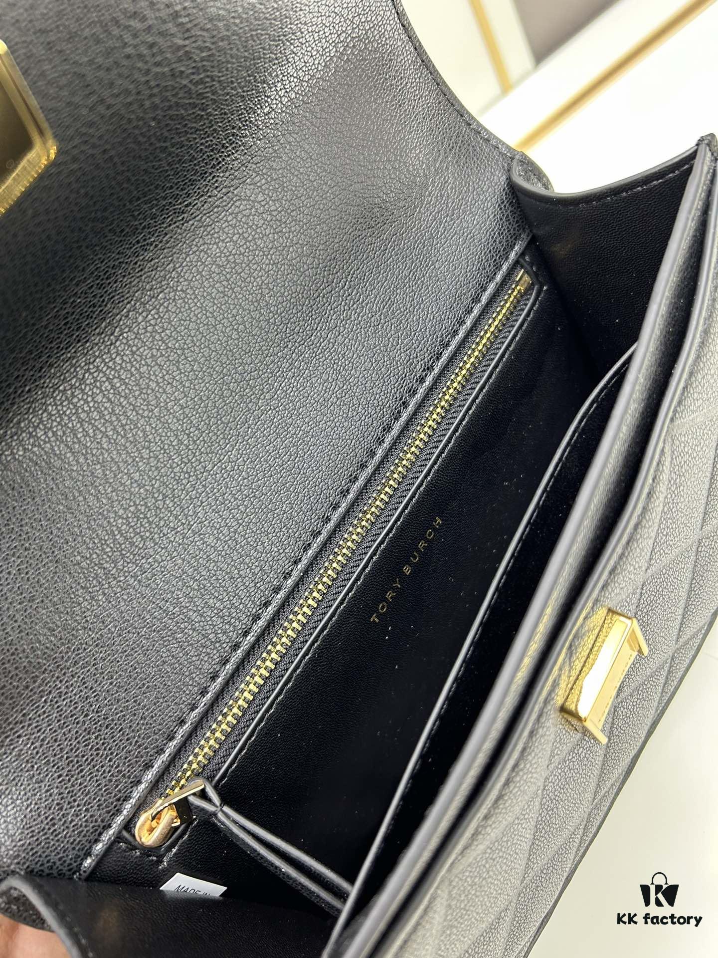 6930b22e6e68136f4d9ad8ed TORY BURCH Miller Leather Accordion Bag - Genuine Calfskin with Logo Detail