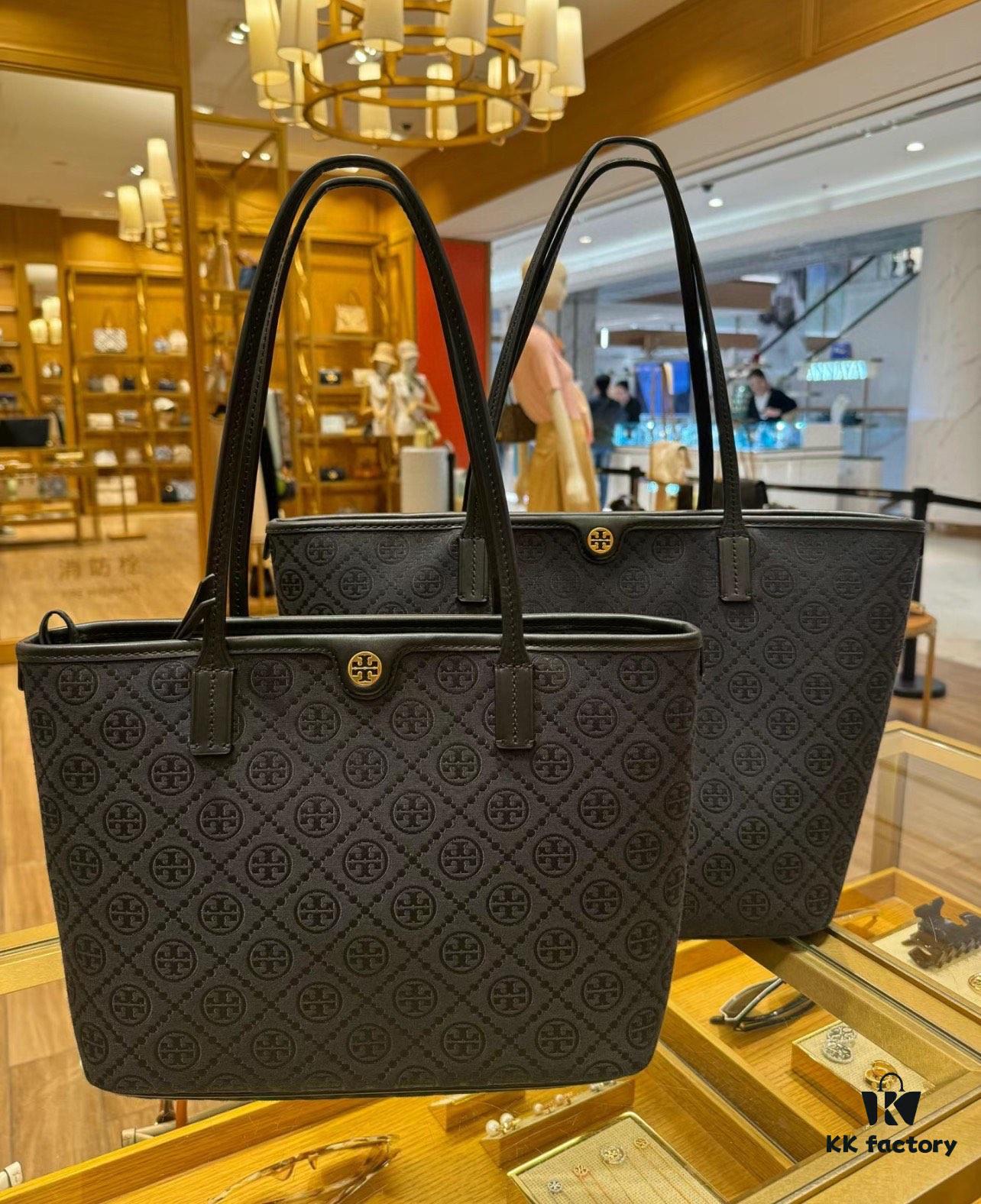 6930b2596e68136f4d9ad93c Tory Burch Large Monogram Shopping Tote Bag