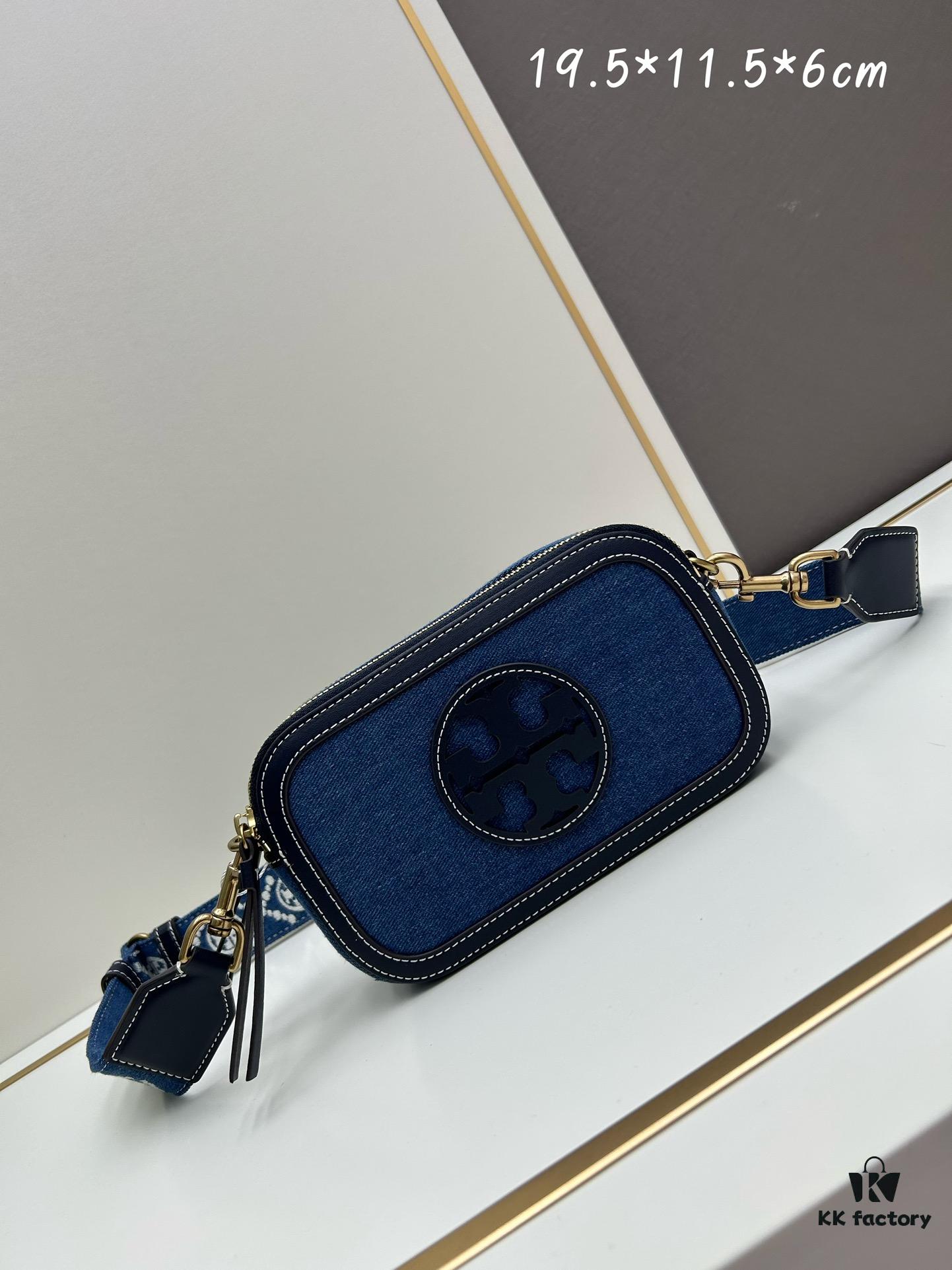 6930b2696e68136f4d9ad955 Authentic Quality Tory Burch New Denim Camera Bag Miller Crossbody Shoulder Bag in Denim Blue